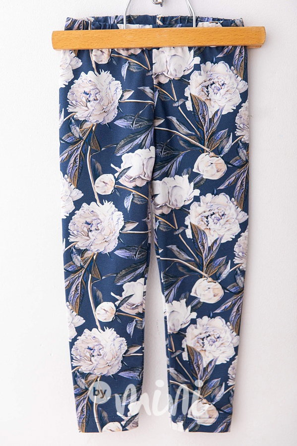 Midnight peony soft cotton legíny *Lily Grey*