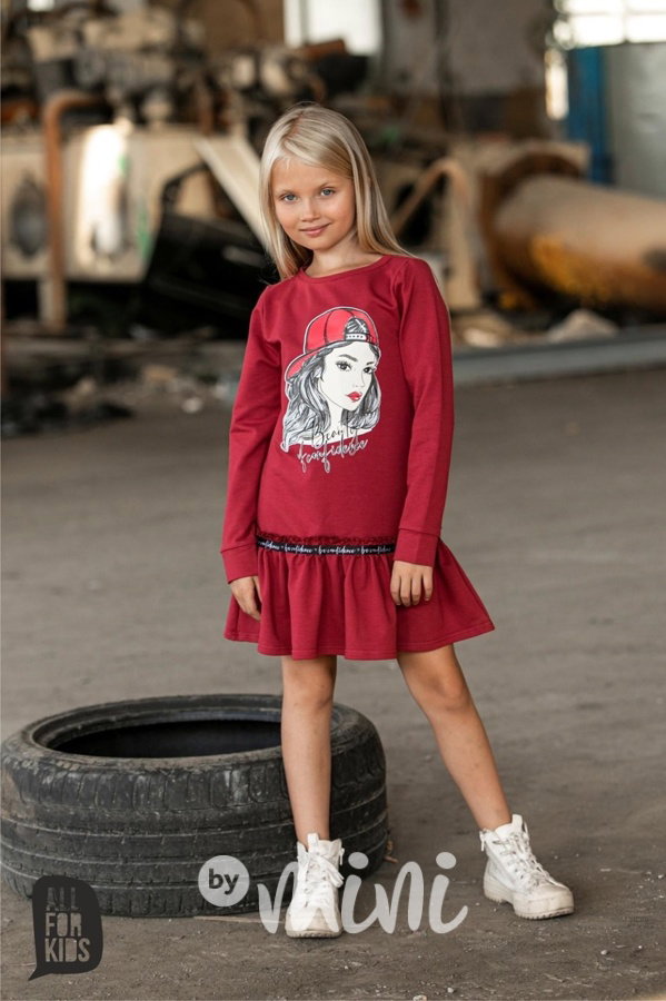 GIRL šaty bordo