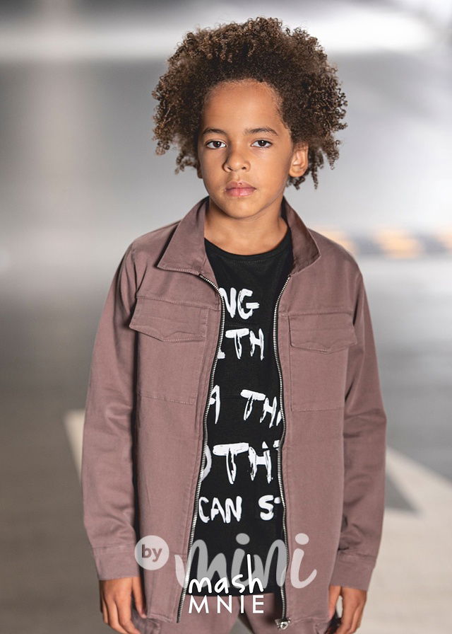 Tkaná košilová bunda taupe *MashMnie*