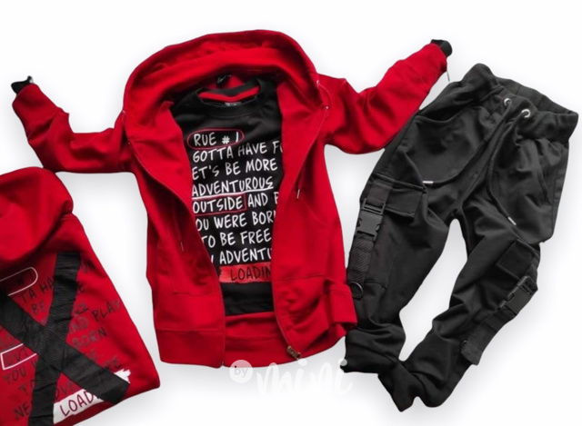 LOADING 3-dílný komplet red