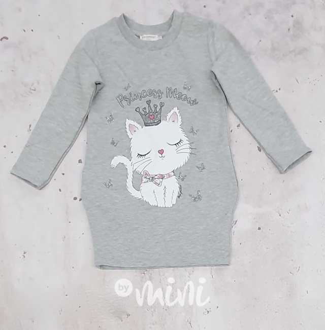 Princess cat mikinová tunika - grey