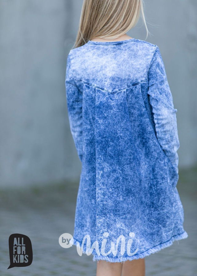 Jeans šaty LOVE acid blue