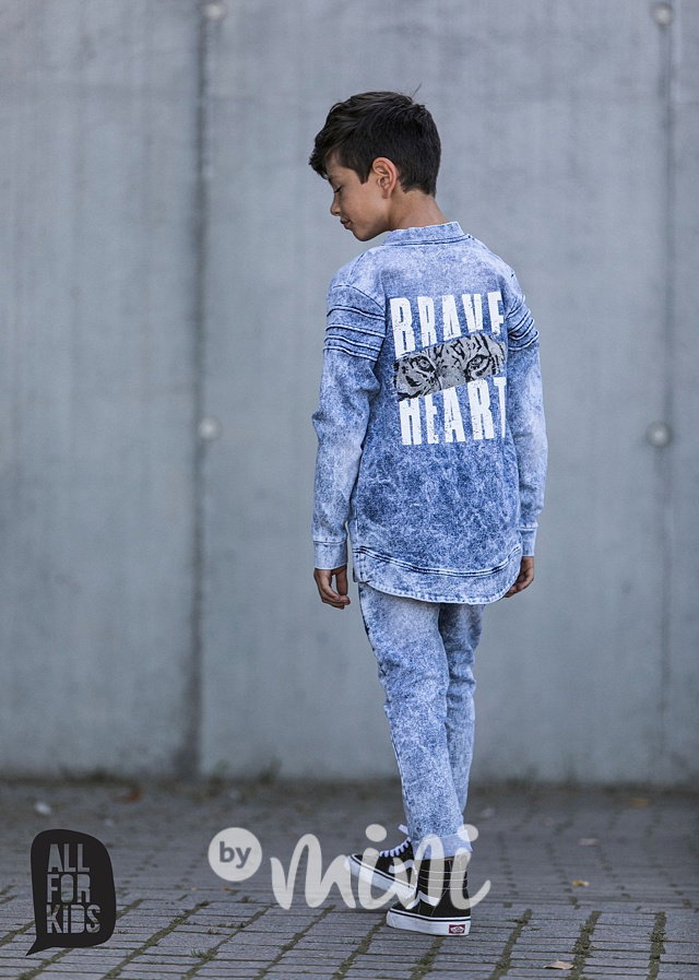 Denim blue kalhoty s prošitím