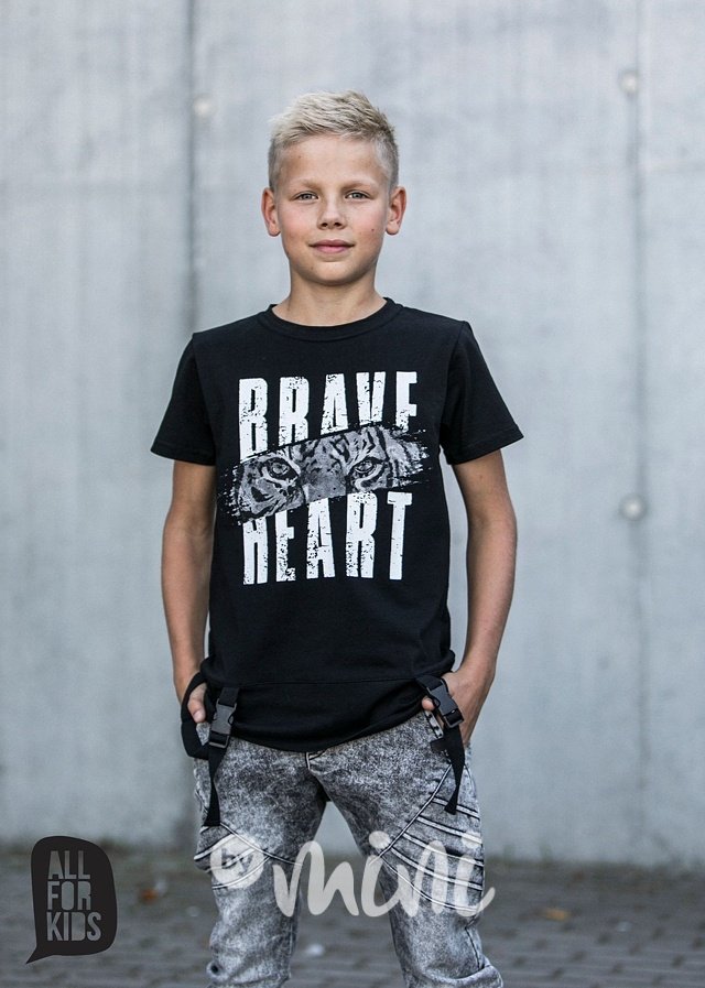 Brave heart triko s laclíky černé