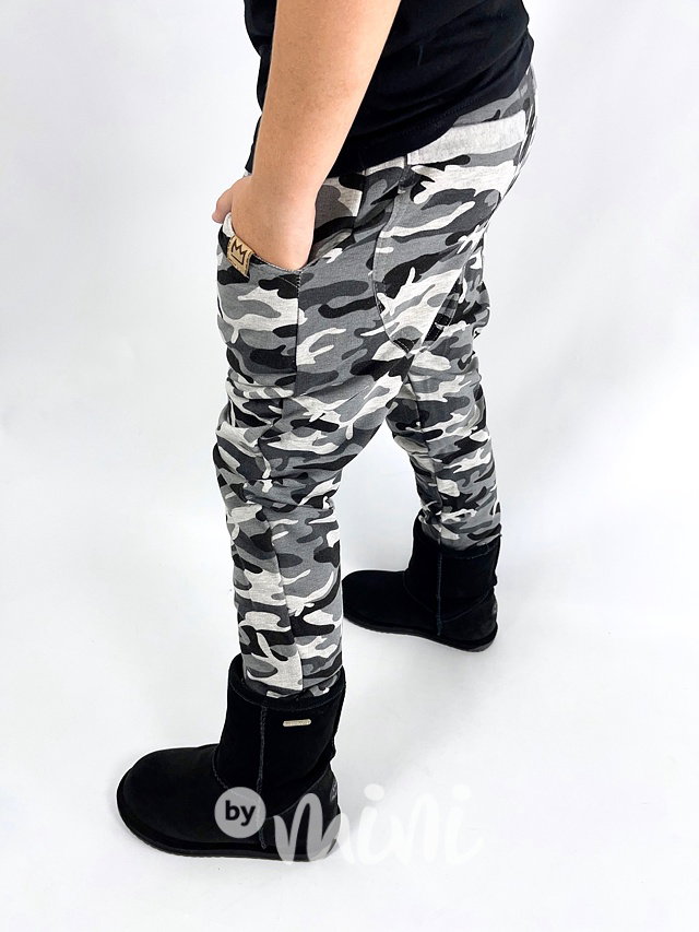 SUPER termo grey army tepláky - BASIC