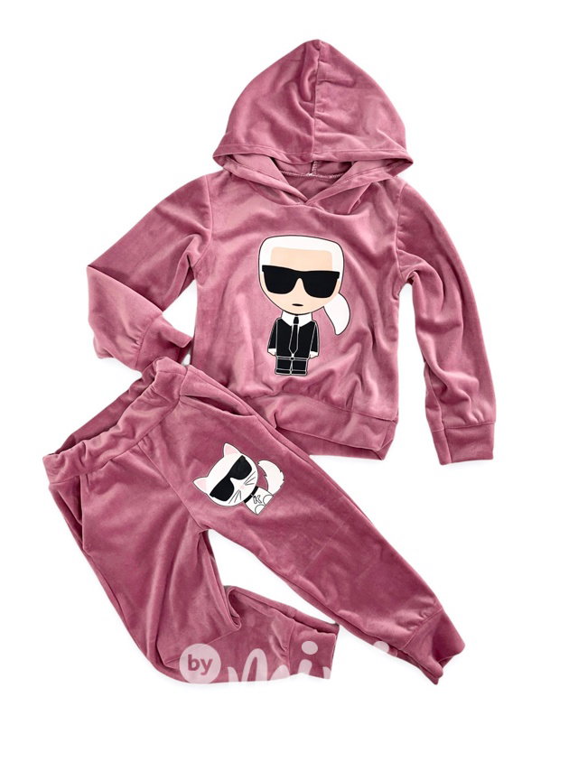 Velur komplet Karlík rose pink