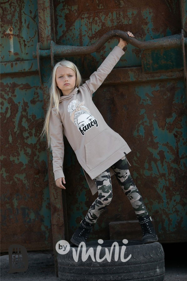 Fancy mikinová tunika beige