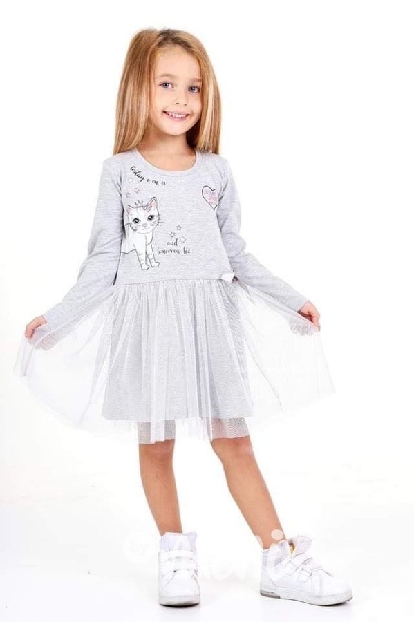 Princess cat šaty s tylovou sukní grey melange