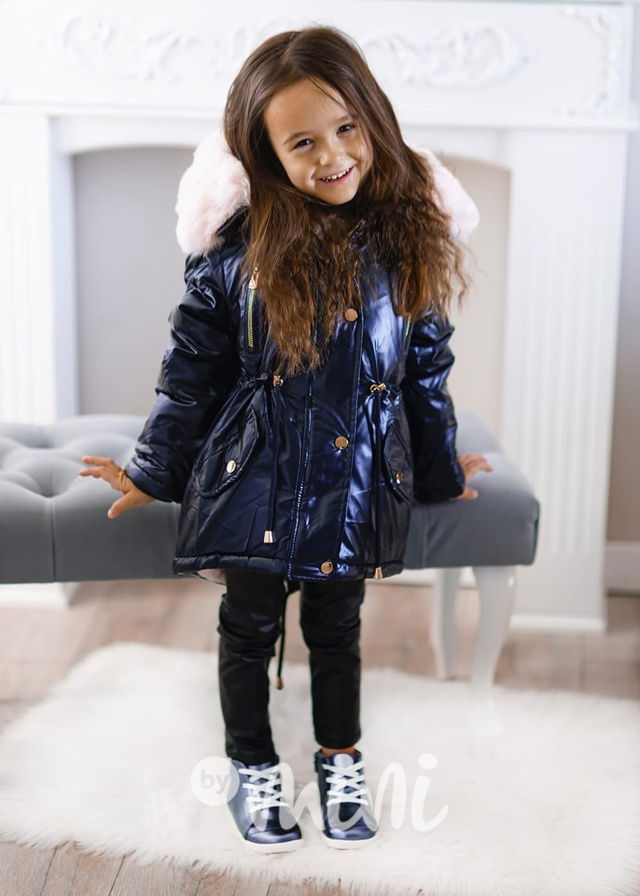 Zimní parka liquid navy & pink