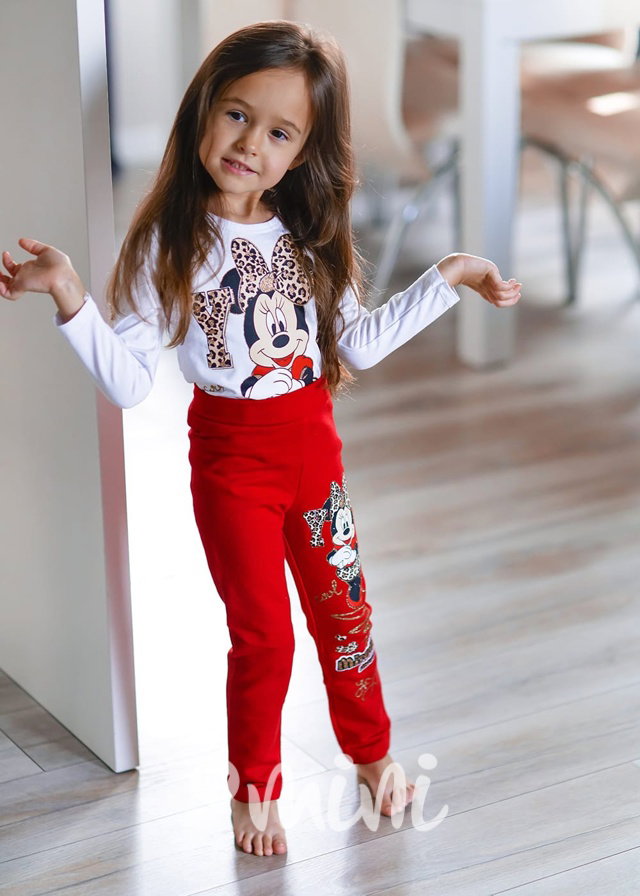 3-dílný teplý Minnie set red