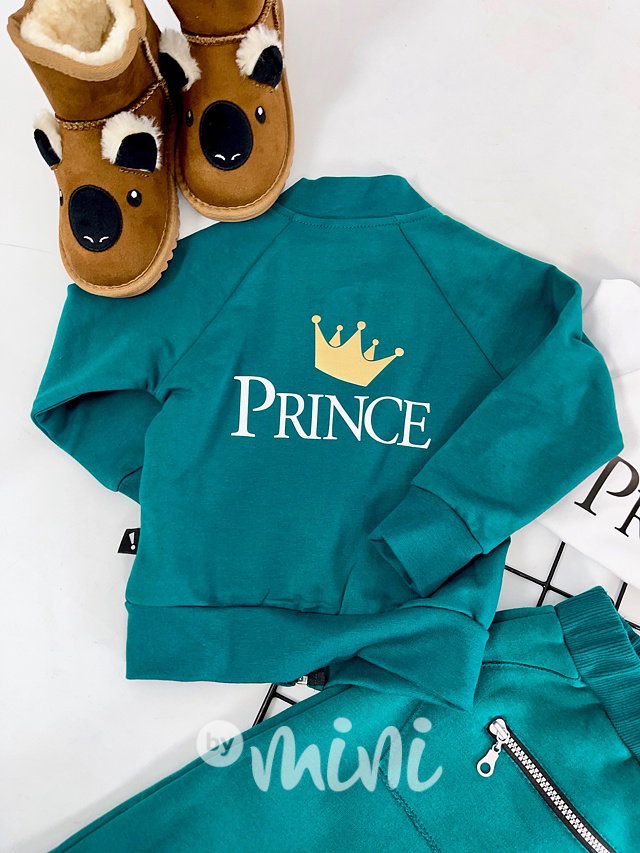 PRINCE zateplená mikina dark petrol