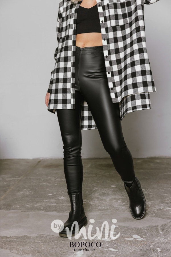 Eco leather legíny černé