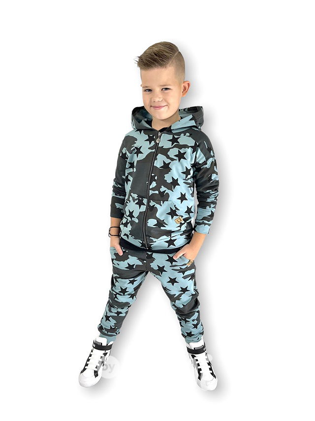 Tepláky army star mint blue - BASIC