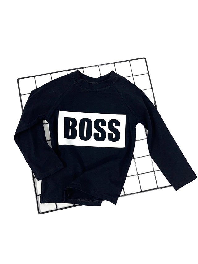 BOSS triko s dlouhým rukávem černé