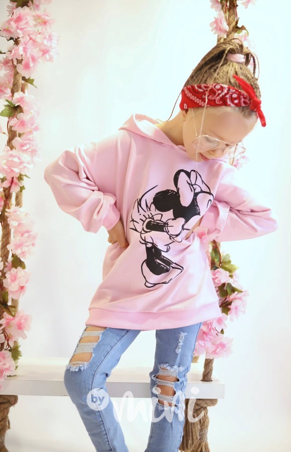 Minnie hoodie tunika barbie pink