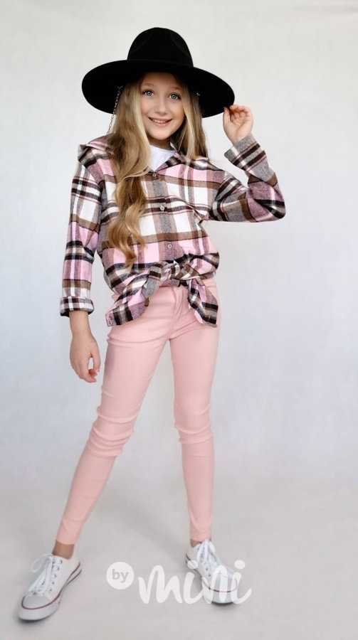 Dlouhá flanelová hoodie košile