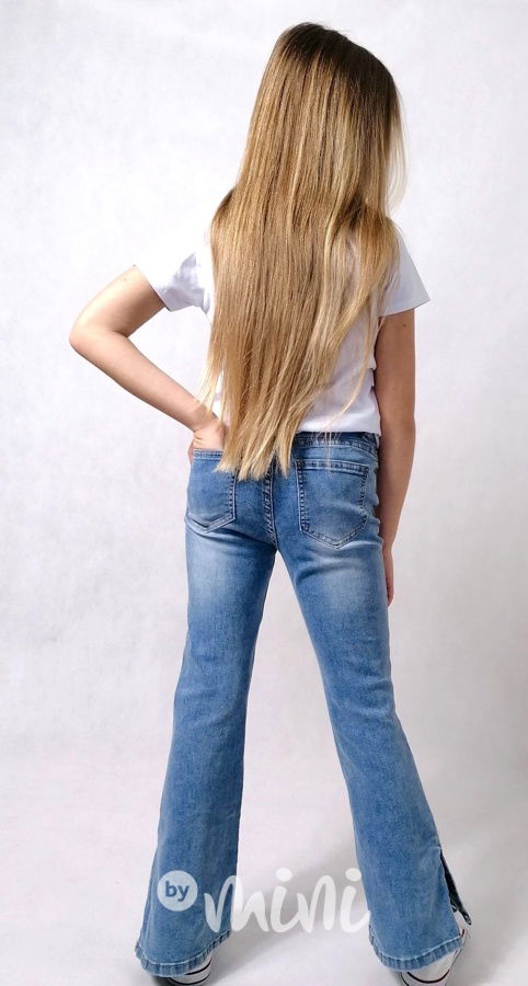 Jeans zvonáče s rozparkem