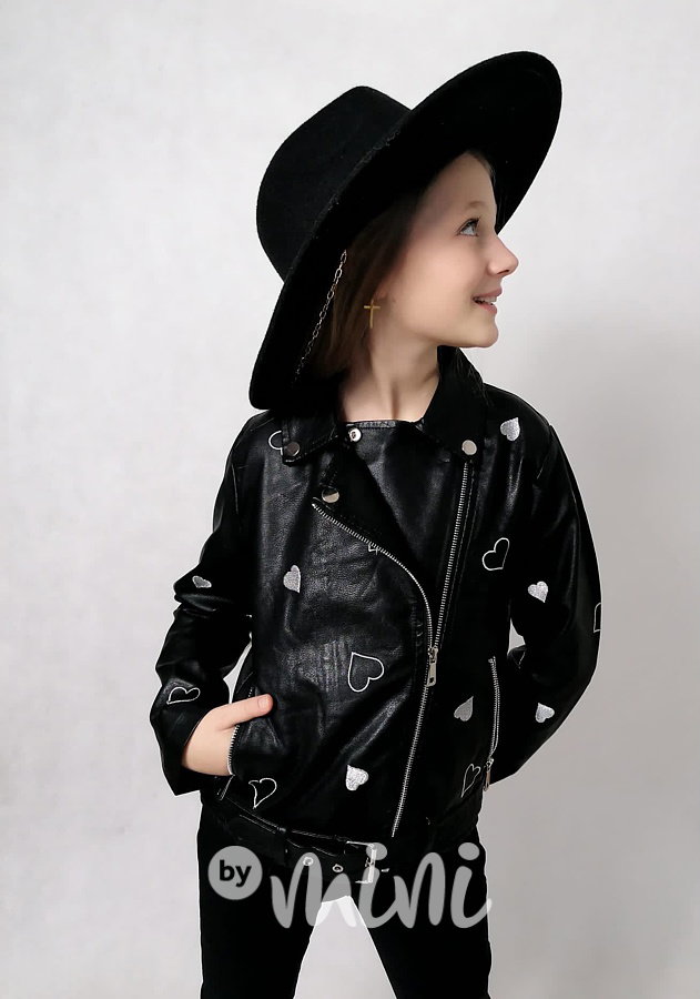 Eco leather bunda srdíčka BLACK