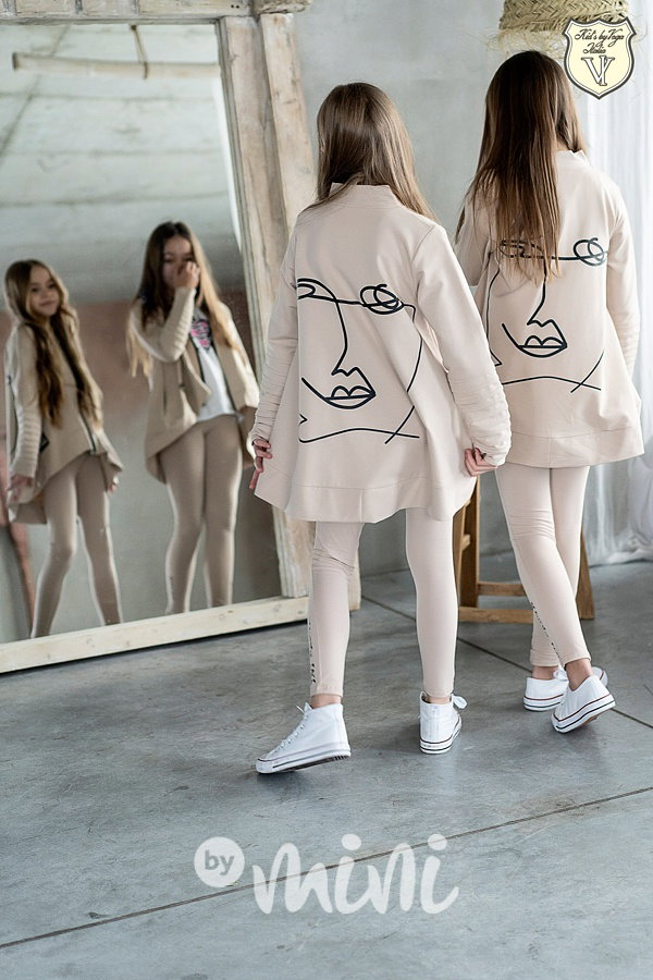 Voga atypická long mika FACE beige
