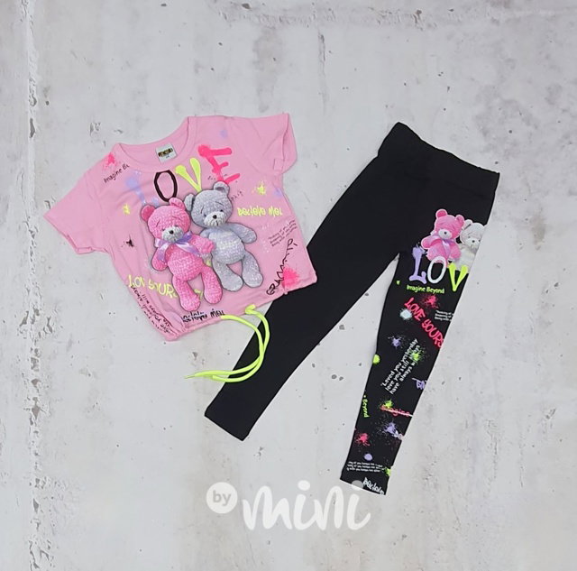 Teddies set pink