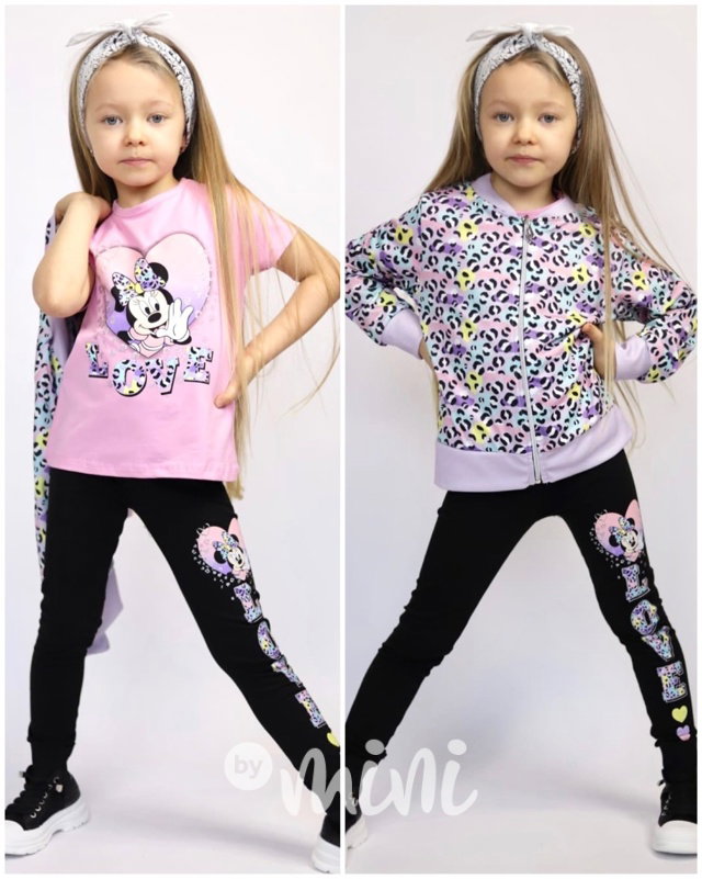 3-dílný Minnie lila set