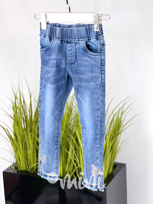 Stretch jeans s kamínky