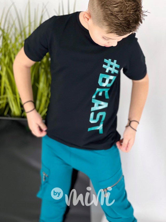 BEAST triko black/petrol