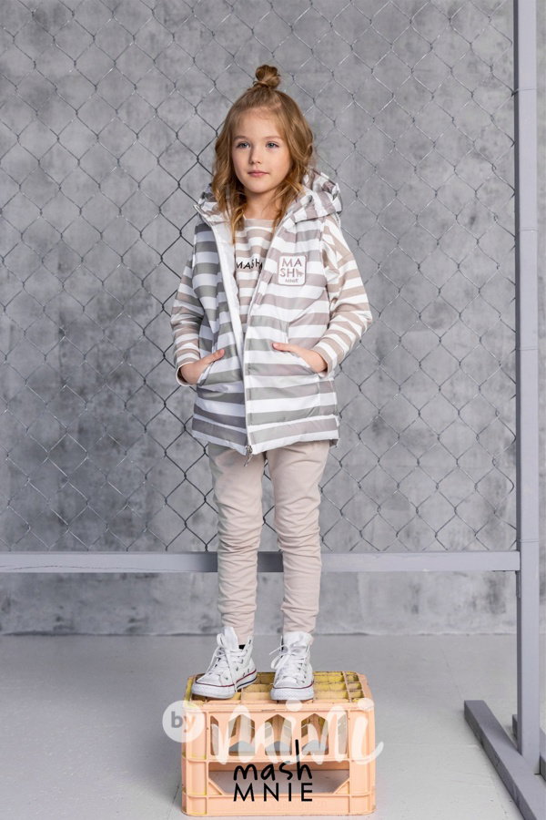 WOLF SOUL pruhovaná vesta beige/cream