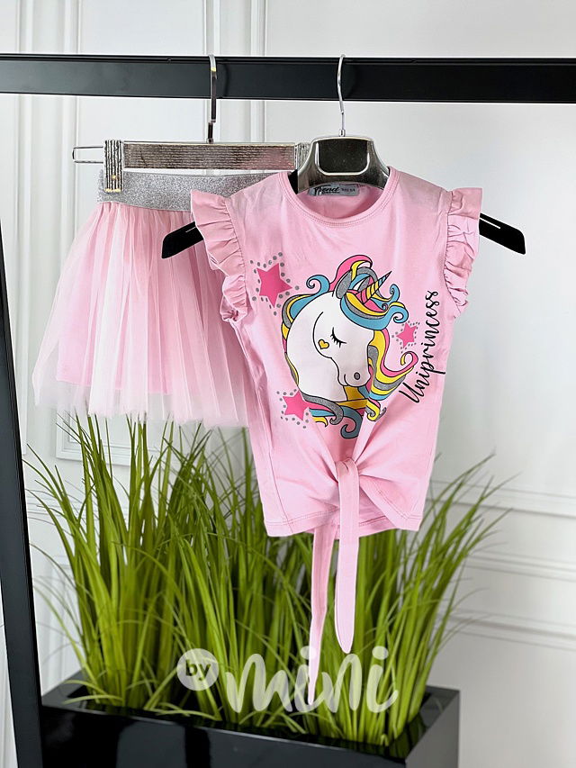 Unicorn blůzka + sukně pink