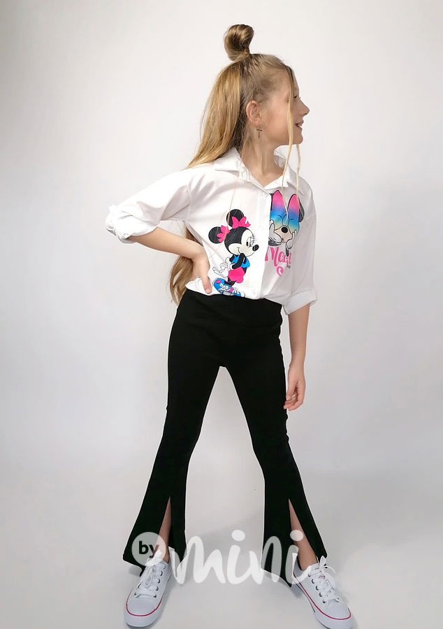 Černé stretch zvonáče s rozparkem