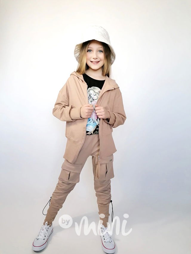 Béžová mikina s širokými náplety