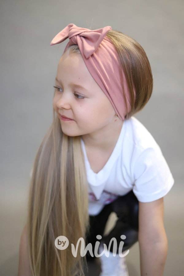 Old pink pink maxi stretch čelenka s mašličkou