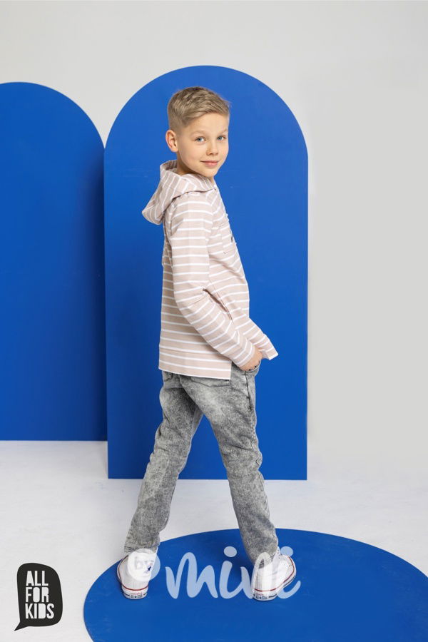 AFK pruhovaná mikina beige