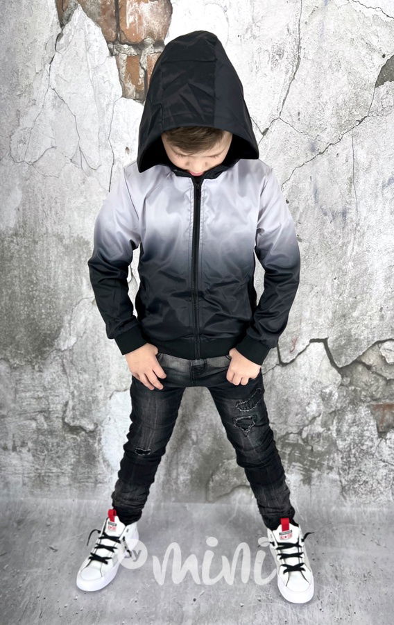 Black ombre ripped jeans