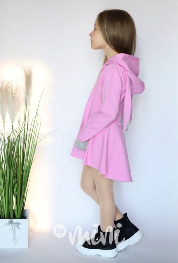 Bunny mikinový kabátek pink