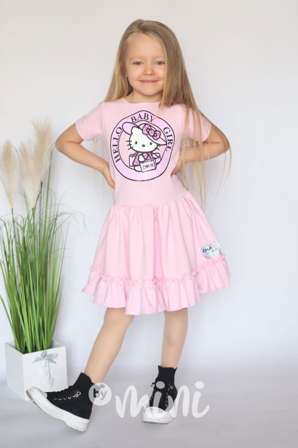 Maxi točivé šaty Hello Kitty pink