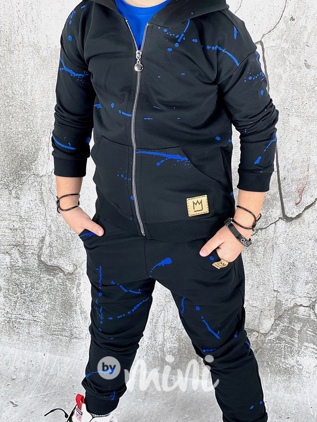 Blue splash černé jogger tepláky