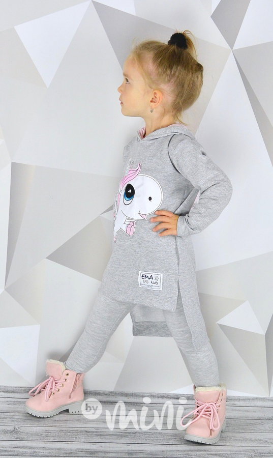 Jednorožec mikina šedá