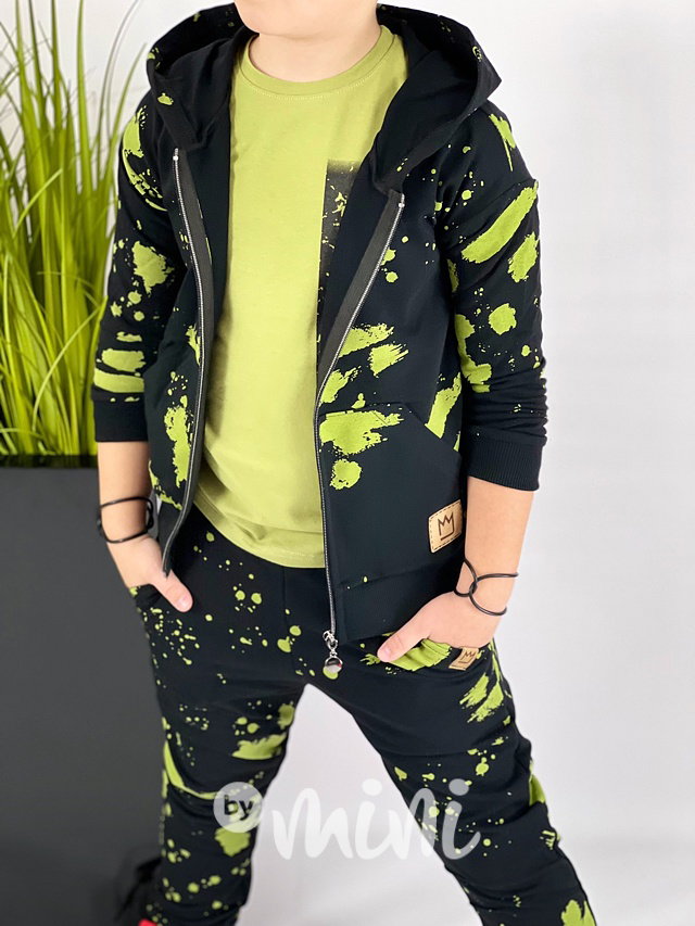 Pistachio splash černé jogger tepláky