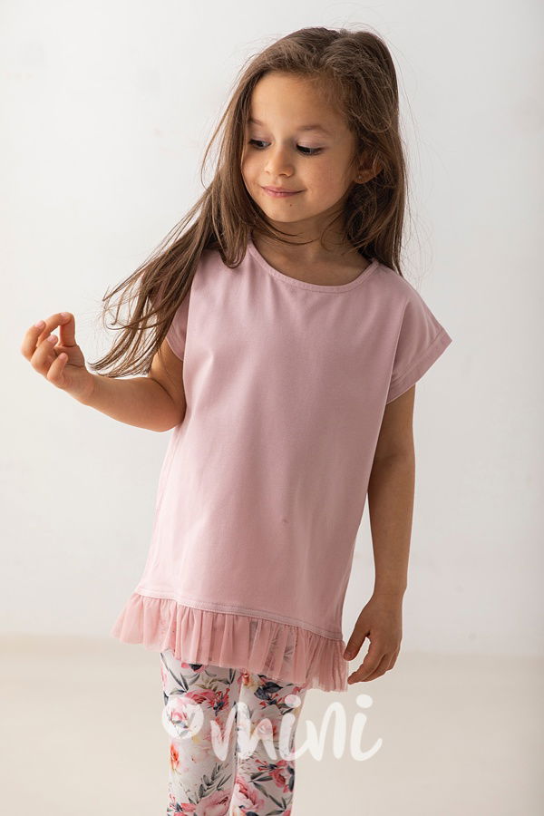 Lily tunika s tylem - pudrová