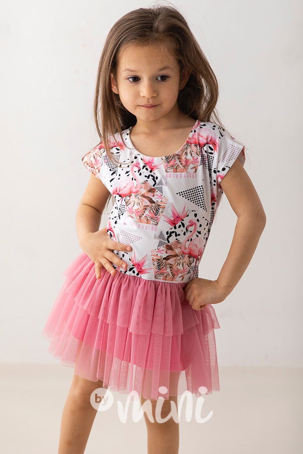 Lily Grey šaty s tylem Millennium Flamingo