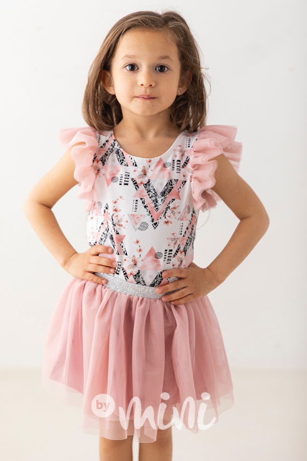 Pudder pink tylová tutu sukně Lily Grey