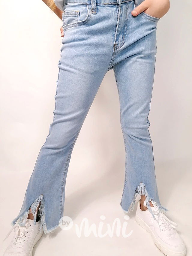 Blue jeans zvonáče ripped