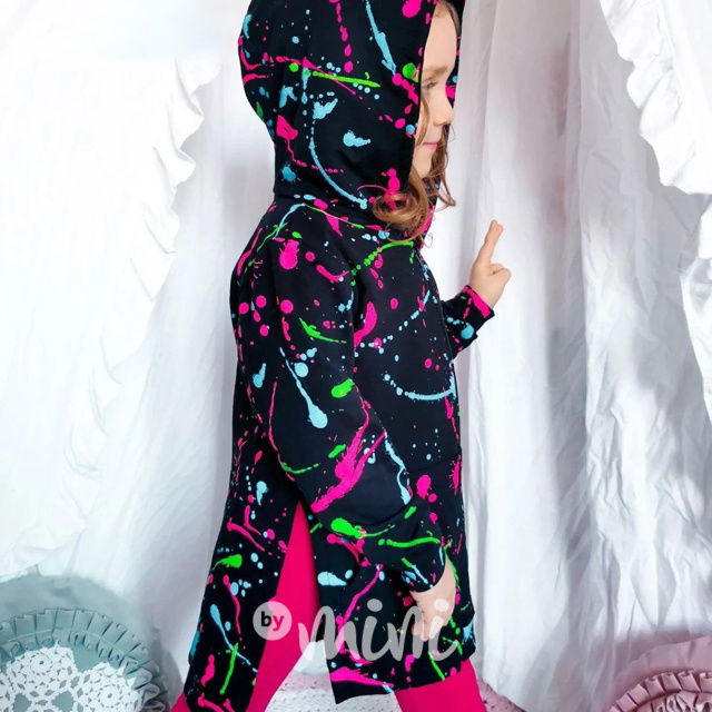 NEON splash mikina na zip LONG