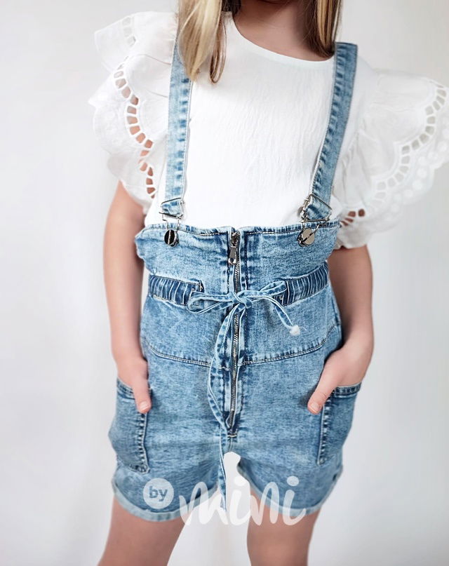 Fashion lacláčové kraťasy jeans blue