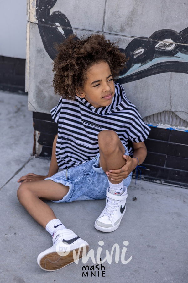 Hoodie triko white/black *MashMnie*