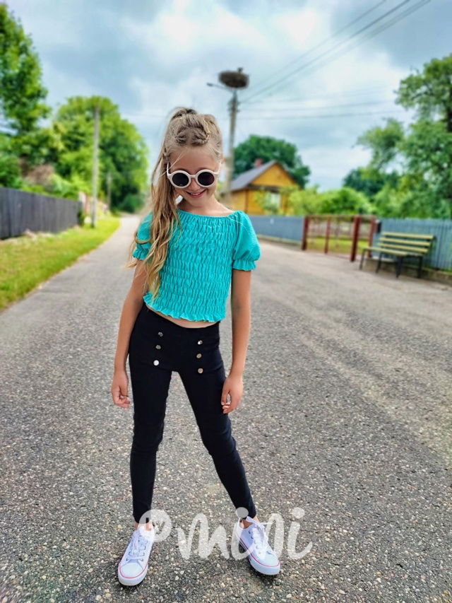 Černé stretch kalhoty s knoflíky