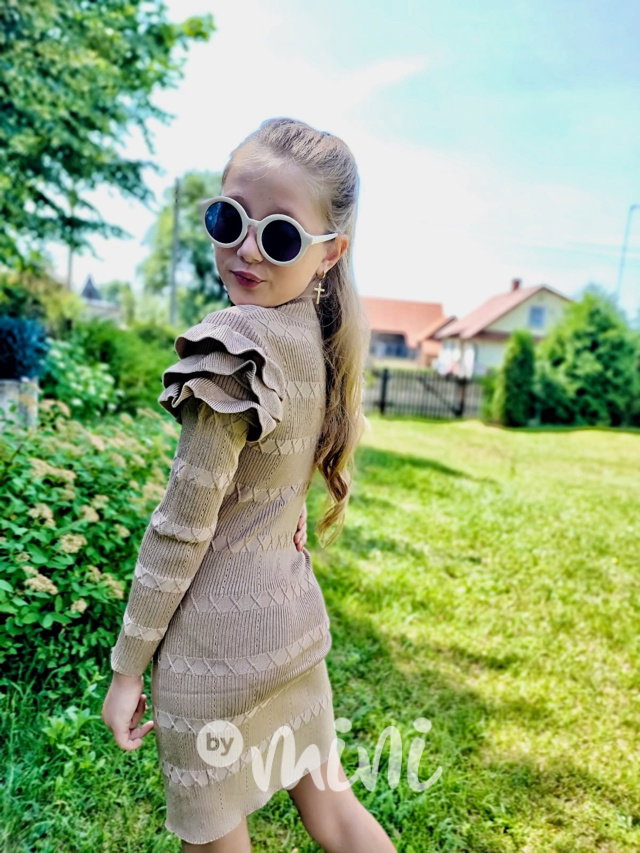 Svetříkové šaty Freya béžové