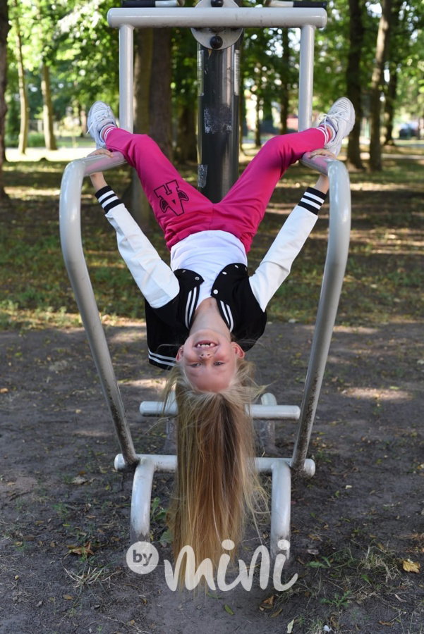 ANGEL sporty tepláky malina/černá