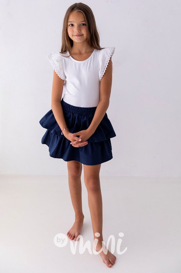 Cotton frill sukně Lily Grey tmavě modrá